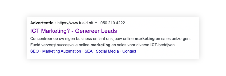 Google zoekwoorden advertentie